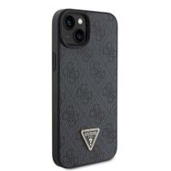 Zore Apple iPhone 15 Guess Orijinal Lisanslı PU Deri Taşlı Üçgen Logo 4G Desenli Strass Kapak Kılıf
