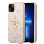 Zore Apple iPhone 15 Guess Orijinal Lisanslı PU Deri Yazı ve 4G Metal Logolu Desenli Kapak Kılıf