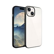 Zore Apple iPhone 15 Plus Uyumlu Siyah Sert PC Renkli Çerçeveli Riksos Kapak Kılıf
