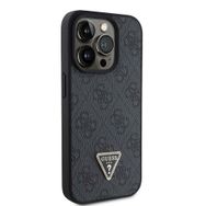 Zore Apple iPhone 15 Pro Guess Orijinal Lisanslı PU Deri Taşlı Üçgen Logo 4G Desenli Strass Kapak Kılıf