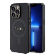 Zore Apple iPhone 15 Pro Max Guess Orijinal Lisanslı Magsafe Şarj Özellikli Yazı Logolu Saffiano Kapak Kılıf