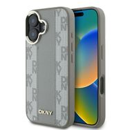 Zore Apple iPhone 16 DKNY Orijinal Lisanslı Magsafe Şarj Özellikli 3D Yazılı Checkered Pattern Kapak Kılıf