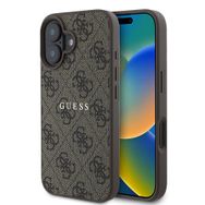 Zore Apple iPhone 16 Guess Orijinal Lisanslı Magsafe Şarj Özellikli 4G Desenli Yazı Logolu Kapak Kılıf
