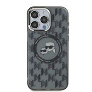 Zore Apple iPhone 16 Pro Karl Lagerfeld Orijinal Lisanslı Magsafe Şarj Özellikli IML Baskılı Metal Monogram KC Heads Kapak Kılıf