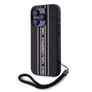 Zore Apple iPhone 16 Pro Max Karl Lagerfeld Orijinal Lisanslı Askılı Saffiano Athleisure Şerit Çizgili Kapak Kılıf