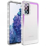 Zore Galaxy S20 FE Simli ve Renk Geçiş Tasarımlı Lens Korumalı Park Kapak Kılıf