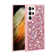 Zore Galaxy S23 Ultra Parlak Taşlı Tasarım Linea Kapak Pembe Cep Telefonu Kılıfı