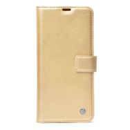 Zore Kar Deluxe Huawei Y6 2019 Kapaklı Cüzdanlı Gold Deri Kılıf