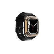 Zore KRD-88 Sert Apple Watch 42 mm Uyumlu PC Kasa Koruyuculu Gold Silikon Kordon