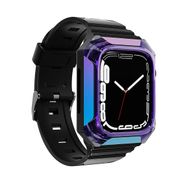 Zore KRD-88 Sert Apple Watch 42 mm Uyumlu PC Kasa Koruyuculu Mor Silikon Kordon