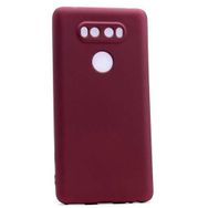 Zore LG V20 Thin Premium Kapak Bordo Silikon Kılıf