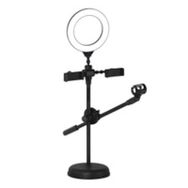Zore Ring Light Dual Big Light Işıklı 16 cm Siyah Telefon Tutucu