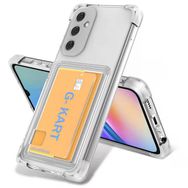 Zore Samsung Galaxy A15 Airbag Tasarımlı Şeffaf Kartlıklı G-Kart Kapak Cep Telefonu Kılıfı