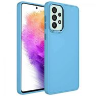 Zore Samsung Galaxy A73 Metal Çerçeve ve Buton Tasarımlı Silikon Luna Kapak Kılıf
