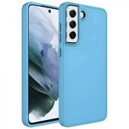 Zore Samsung Galaxy S21 Fe Metal Çerçeve Buton Tasarımlı Silikon Luna Kapak Kılıf