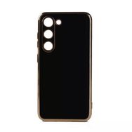 Zore Samsung Galaxy S23 Kenarı Gold Renk Silikon Bark Kapak Cep Telefonu Kılıfı