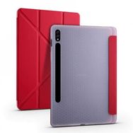 Zore Samsung Galaxy Tab S7 Plus T970 Tri Folding Kalem Bölmeli Standlı Kılıf