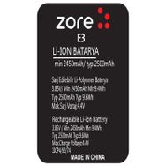 Zore Vestel E3 A Kalite Uyumlu Batarya