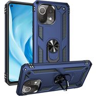 Zore Xiaomi Mi 11 Lite Zırhlı Standlı Mıknatıslı Tank Kapak Lacivert Kılıf