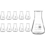 ZürihTicaret Cam Erlen 100 ml - Erlenmeyer Flask Geniş Boyunlu - Yüksek Kalite - 10 Adetlik Toptan Set