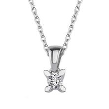 0.10 ct Karat E-F vs Pırlanta Badem Tırnak Tektaş Kolye