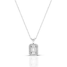 0.10 ct Modern Tasarım Baget Kare Tektaş Kolye