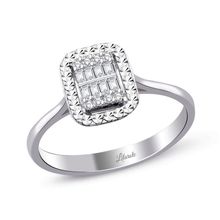 0.12 ct Modern Tasarım Baget Kare Tektaş Yüzük