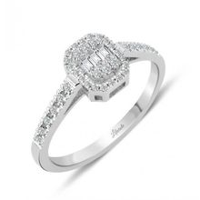 0.20 ct Baget Kare Tektaş Modern Tasarım Yüzük