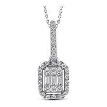 0.25 ct Modern Tasarım Baget Kare Tektaş Kolye