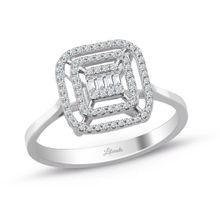 0.25 ct Modern Tasarım Çift Sıra Baget Pırlanta Yüzük