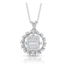 0.60 ct Modern Tasarım Baget Kare Tektaş Kolye