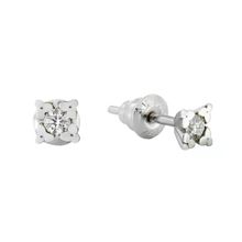 0,14 ct Pırlanta Tektaş Küpe