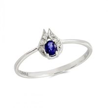 0,21 ct Pırlanta Safir Yüzük