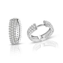 1.20 ct Üç Sıra Pırlanta Tamtur Halka Küpe