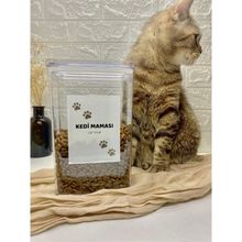 1 Adet 2900ML Vakum Kapaklı Akrilik Kedi Maması Saklama Kabı Düzenleyici - 2900 ml