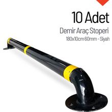 10'lu Demir Araç Stoperi Seti Siyah 180x10cm 60mm