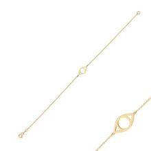 14k Sade Altın Göz Model Bileklik