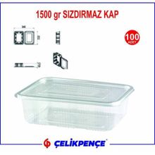 1500 gr. Plastik Sızdırmaz Kap 100 Adet