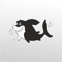 20 cm Tatlı Köpek Balığı Folyo Sticker