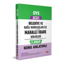 2023 Belediye ve Bağlı Kuruluşları İle Mahalli İdare Birlikleri 2. Grup Konu Anlatımlı - Data Yayınları