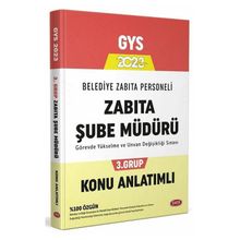 2023 Belediye Zabıta Personeli Zabıta Personeli Şube Müdürü 3. Grup Konu Anlatımlı - Data Yayınları