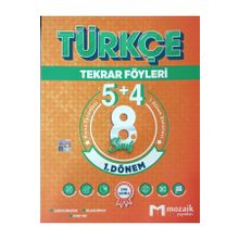 2023 Özel Baskı LGS 8. Sınıf Türkçe 1. Dönem 5 + 4 Tekrar Föyü - Mozaik Yayınları