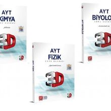 2024 AYT 3D Fizik Kimya Biyoloji Tamamı Video Çözümlü Soru Bankası Seti 3D Yayınları