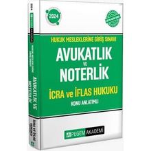 2024 Hukuk Mesleklerine Giriş Sınavı Avukatlık ve Noterlik İcra ve İflas Hukuku Konu Anlatımlı Kitap Pegem Akademi Yayıncılık