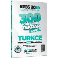 2024 KPSS Genel Yetenek Türkçe 300 Soruda Tamamı Video Çözümlü Genel Tekrar Kampı - Yediiklim Yayınları