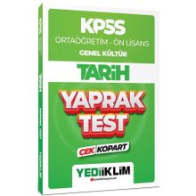 2024 KPSS Ortaöğretim Ön Lisans Genel Kültür Tarih Çek Kopart Yaprak Test - Yediiklim Yayınları