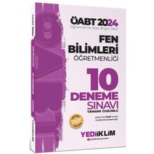 2024 ÖABT Fen Bilimleri Öğretmenliği Tamamı Çözümlü 10 Deneme Sınavı Yediiklim Yayınları