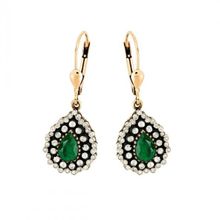 2,42 ct Zümrüt Elmas Küpe