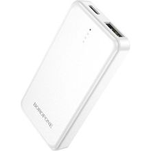 2500MAH Powerbank iPhone ile Uyumlu Şarj Seviyesi LED Gösterli Kompak ve Hafif Minimalist Tasarım Güç Bankası BJ48 - Beyaz