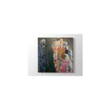 2645 Sanat Gustav Klimt Death And Life Ölüm ve Yaşam Kare 50x50 cm Kanvas Tablo